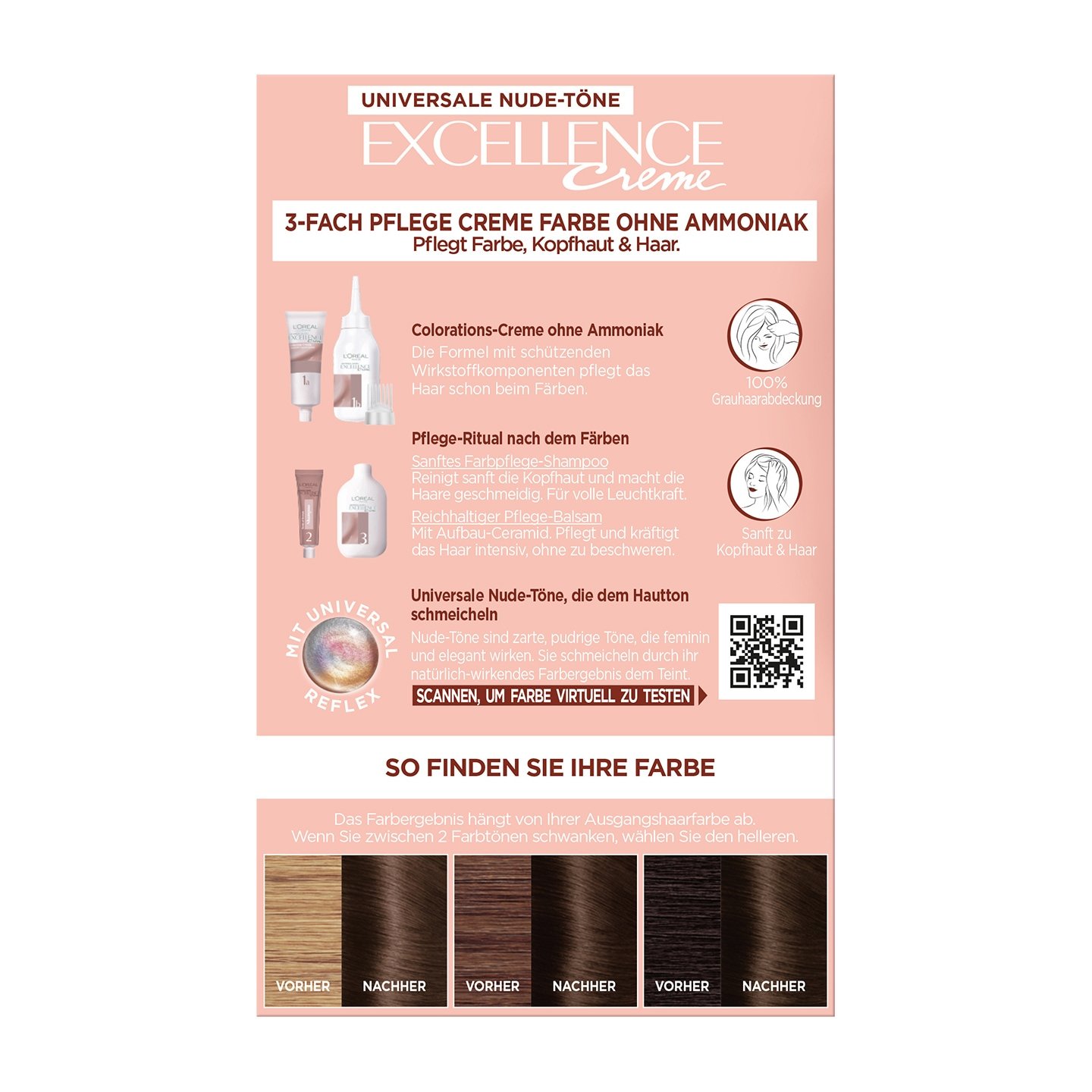 Excellence Universal Nude Mittelbraun 3-Fach Pflege